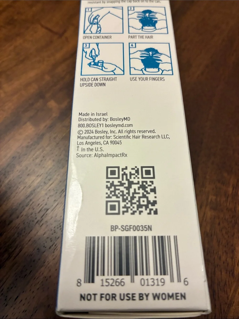 Bosley Minoxidil 5% Topical Aerosol Foam for Men - Blue & White